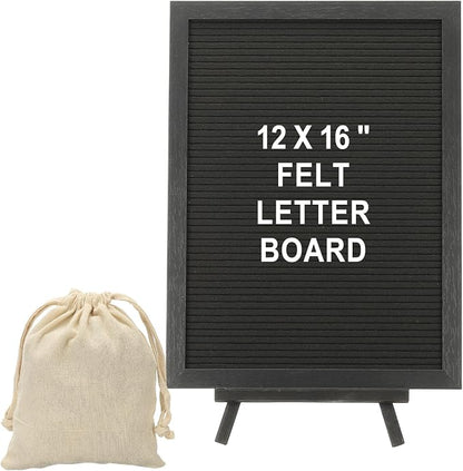PATIKIL Felt Letter Board, 12x16Inches Black Wooden Changeable Message Board by PATIKIL