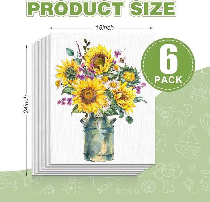 ESRICH Canvas for Painting 18x24 Inch, 6 Pack Canvas Boards for Painting Cotton - Image 2