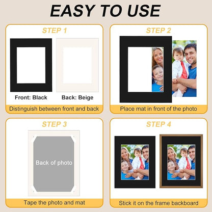 Phinus 8 Pack Picture Mats for Frames, Acid Free 11x14 Matted to 8x10, Picture - Image 5