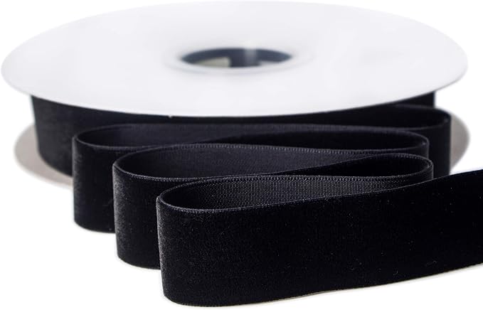 Ribbli Polyester Black Velvet Ribbon, 10-Yard Spool, Use by Ribbli