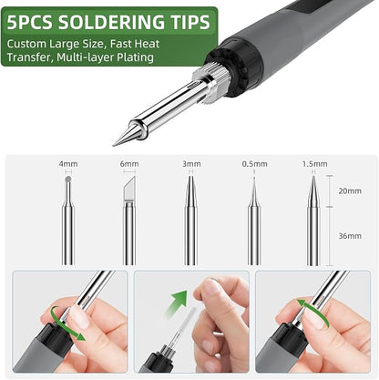 Soldering Iron Kit, 190W Soldering Gun, 110V LED Solder Kit - Image 6