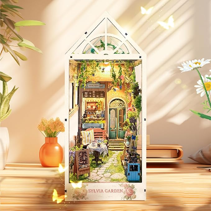DIY Book Nook Kit, DIY Dollhouse Booknook Bookshelf Insert Decor, 3D Wooden - Image 4