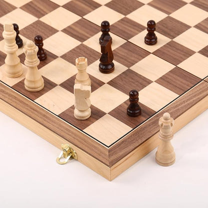 Wooden Chess Set with Folding Board - Image 8