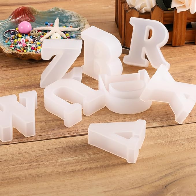 Letter Mold 2.5 inch 26 Pack Letter Mold Letter Resin Mold Alphabet Candle Mold - Image 2