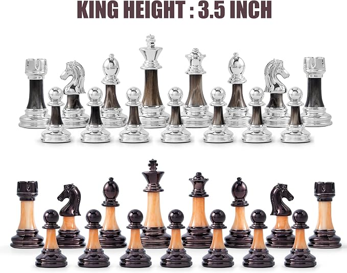 VAMSLOVE Chess Set Large 16''/42cm Folding Wooden Board - Image 5