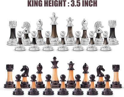 VAMSLOVE Chess Set Large 16''/42cm Folding Wooden Board - Image 5