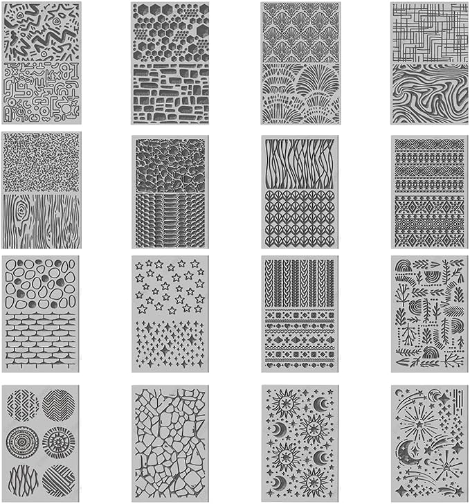CHGCRAFT 16 Sheets 16 Styles Natural Knitted Texture Polymer Clay Texture Mat - Image 8