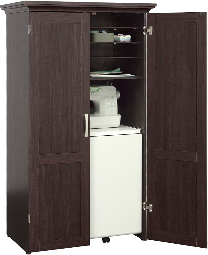 Sauder Miscellaneous Storage Craft & Sewing Armoire, Dakota Oak Finish - Image 9