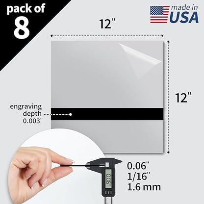 Trotec | Metallic Looking Acrylic Sheet | 12"x12"x1/16, Name Plate | USA Made - Image 2