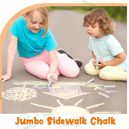 25 Pcs Sidewalk Chalks for Kids Non Toxic Jumbo Chalk for Party Gift Outdoor - Image 3