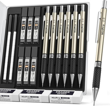Nicpro 0.9 mm Art Mechanical Pencils Set in Gift Case, Artist Writing by Nicpro