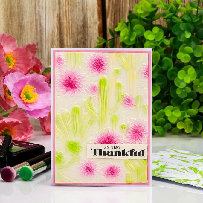 BAOFALI 3D Embossing Folder for Card Making, Beautiful Cactus and FlowerClear - Image 8