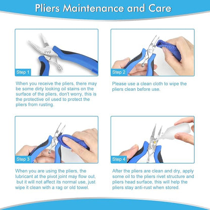 Toolour Jewelry Pliers Set Jeweler Making Tools Kit, Mini Craft Pliers Tool - Image 9
