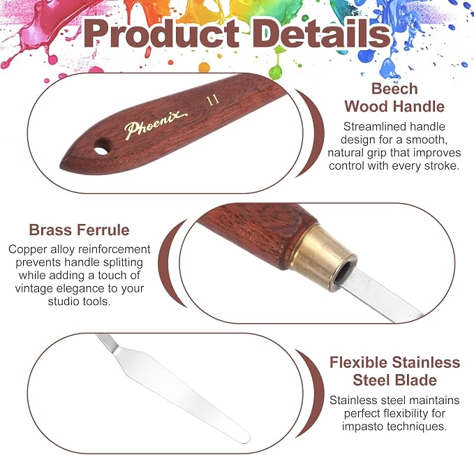 MECCANIXITY Pack of 1 Palette Knife No.11, 8.5" Long Palette Knives - Image 3