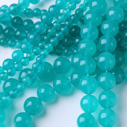 90PCS 4MM Amazonite Blue Chalcedony Natural Gemstone Round Stone Beads - Image 3