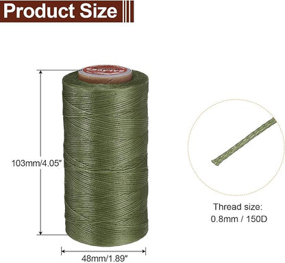 uxcell Flat Leather Sewing Waxed Thread, 270m / 295 Yards Polyester Wax String - Image 2