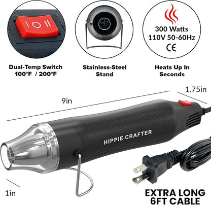Craft Heat Gun for Crafts, 2-Speed 300W Mini Hot Air Torch Tool for Resin - Image 3