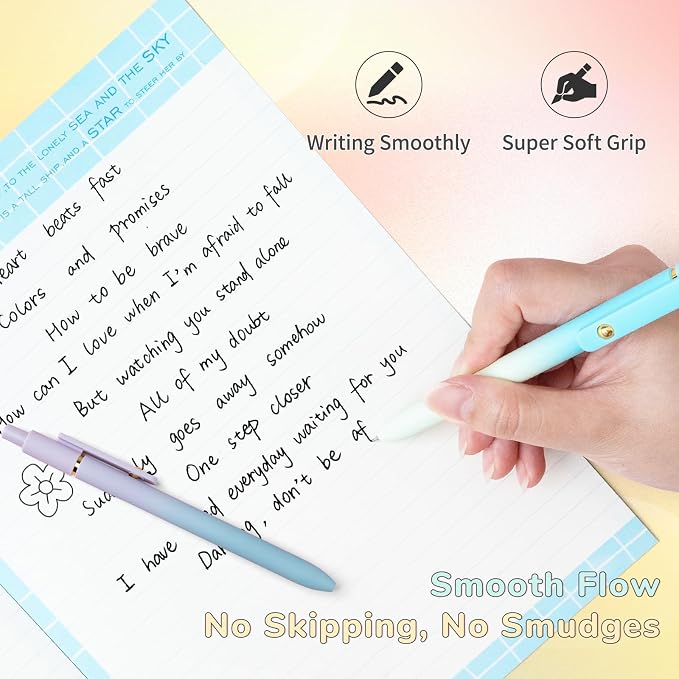 12 Pcs Gel Pens 0.5mm Quick Dry Black Ink Pens Fine Point Smooth Writing Pens - Image 5