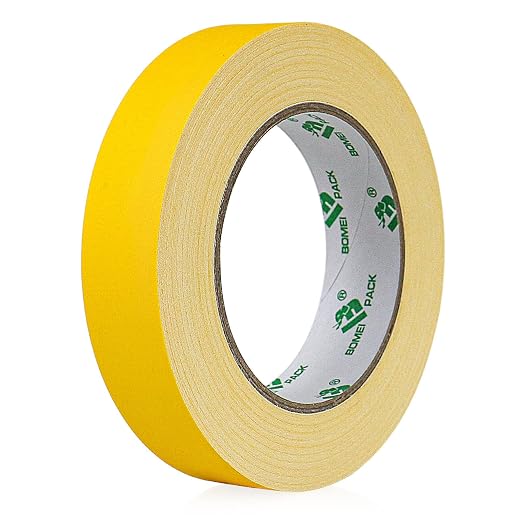 BOMEI PACK Yellow Gaffer Tape, Matte Non-Reflective, 1inch x 30yds No Residue by BOMEIPACK