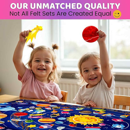 QUOKKA Space Felt Board for Kids 3-5 Years Old - Image 7