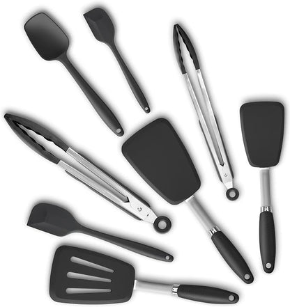 Silicone Spatulas Set Turners Tongs Cooking Utensils Set High Heat Resistant by ALLWIN-HOUSEWARE