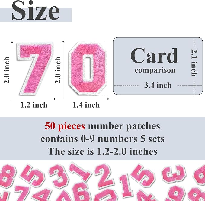 Number Iron On Patches, Numbers 0-9 Embroidery Applique Patch, DIY Decorative - Image 2