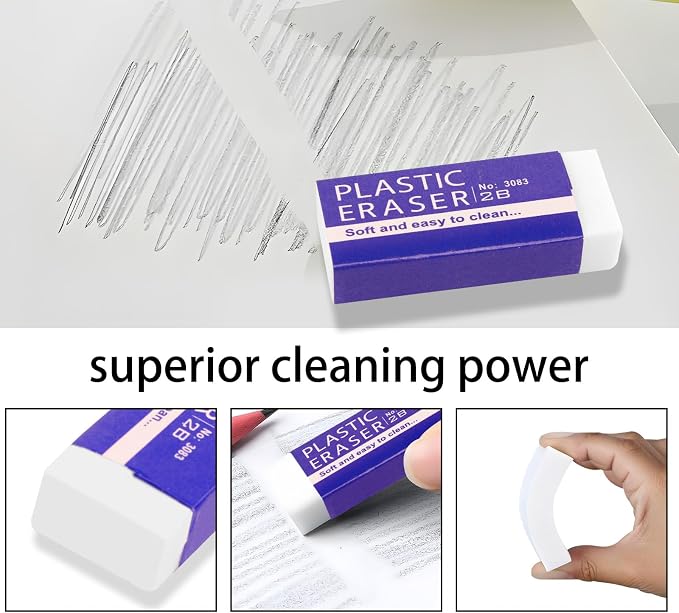 10 Pack Pencil Erasers, and Durable Erasers - Image 2