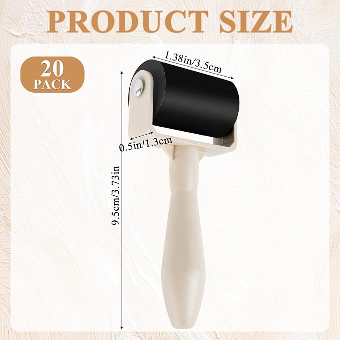 Supkiir 20Pcs Rubber Brayer Roller, 1.4Inch Ink Roller - Image 3
