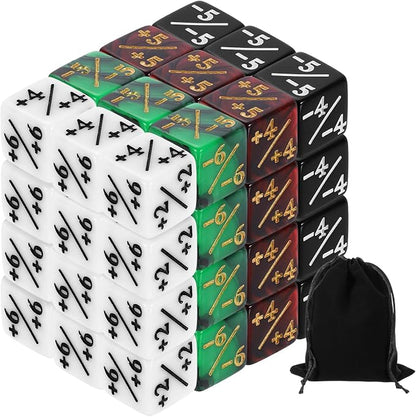 uxcell 48Pcs Magic Dice Counters, Acrylic D6 Life Token Dice Set by uxcell