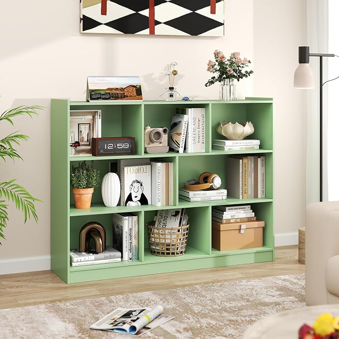 Giantex 8 Cube Bookcase, Freestanding 3-Tier Open Bookshelf, Modern Storage - Image 2