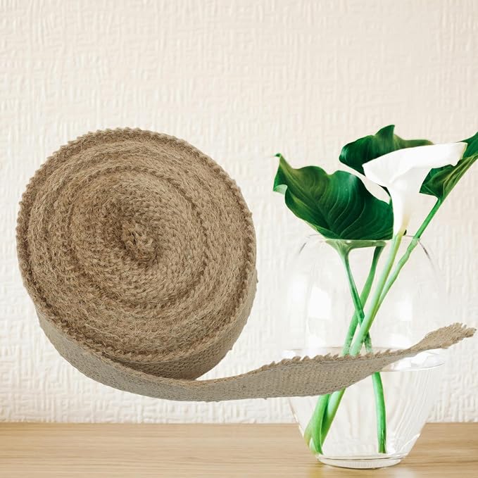 2" Wide Natural Burlap Fabric Roll - Image 4