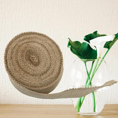2" Wide Natural Burlap Fabric Roll - Image 4