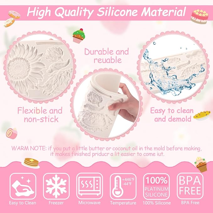 Oversized Sunflower Silicone Mold Leaves Cake Decoration Fondant Mold - Image 6