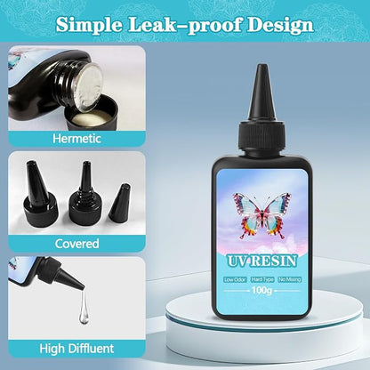 EKACO UV Resin, 400g UV Epoxy Resin Type Fast Curing Premixed Low Odor Super - Image 2