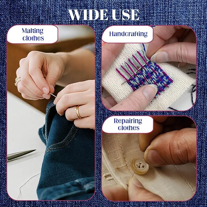 37PCS Sewing Tool Set, 2026 New Big Eye Steel Sewing Needles Kit, Stainless - Image 6