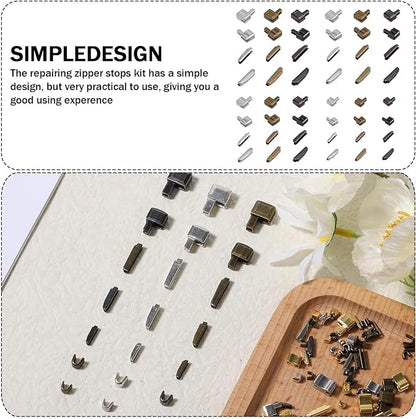 48pcs Zipper Head Slider, Zipper Latch Slider Retainer, 4 Sizes 3 Color Zippers - Image 3
