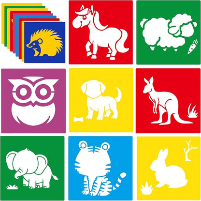 24 Pieces Stencils for Kids, Large Drawing Stencils Chalk Template, 8 Inches by LAQUEENIE