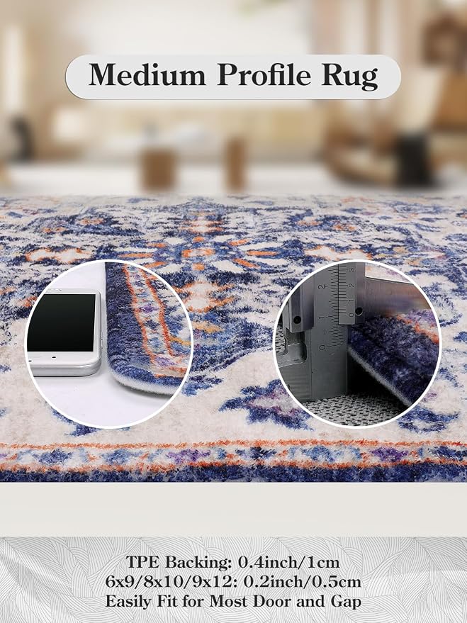 Lahome Round Rug 4ft, Washable Bathroom Rug Non Slip Entryway Circle Mat - Image 8