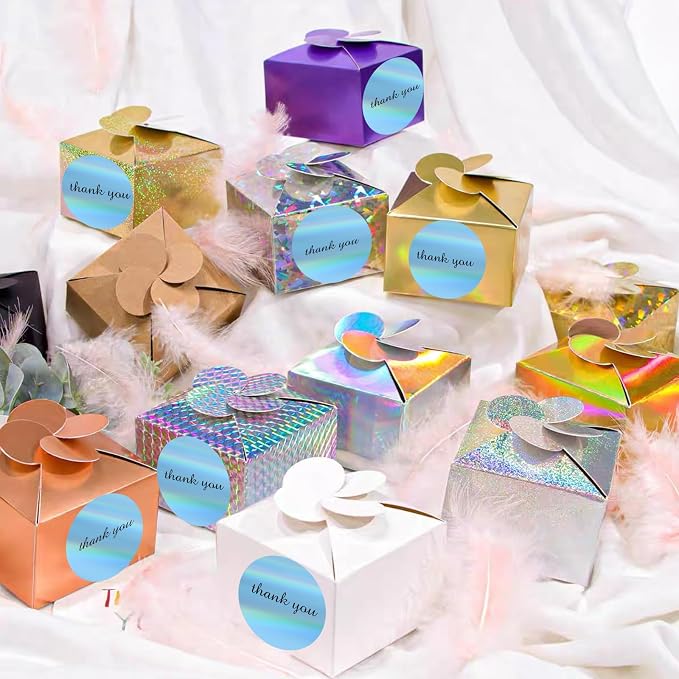 3" Holographic Direct Thermal Label Stickers, Round Printable Rainbow Glitter - Image 4