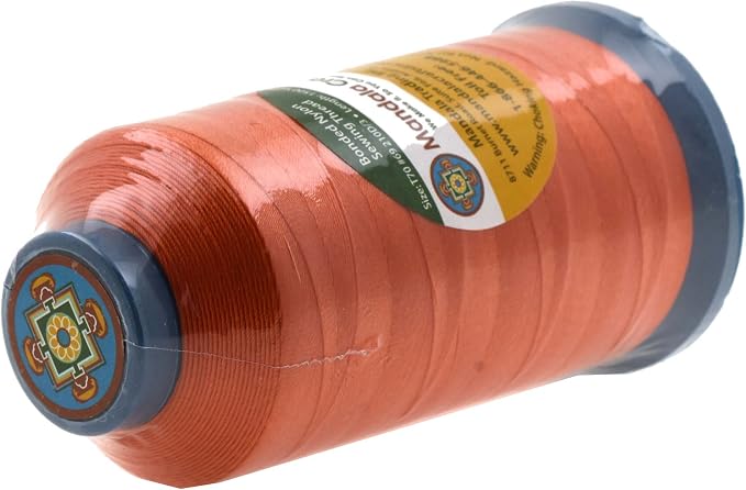 Mandala Crafts Bonded Nylon Thread Orange Heavy Duty Sewing Threads - Image 3