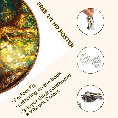 Round Puzzles for Adults 1000 Pieces, Hard Difficult Challenging Puzzles for - Image 6