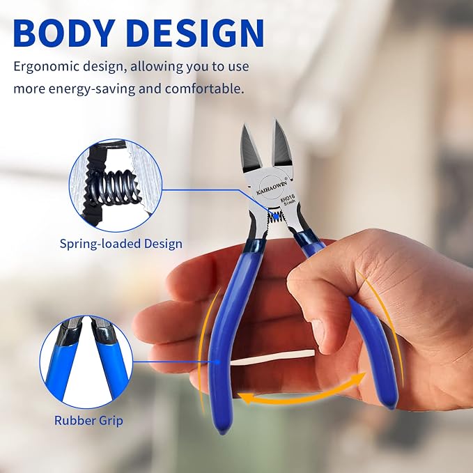 KAIHAOWIN Wire Cutters 5-Inch and 6-Inch Set Flush Cutters Ultra Sharp Spring - Image 6