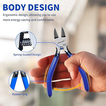 KAIHAOWIN Wire Cutters 5-Inch and 6-Inch Set Flush Cutters Ultra Sharp Spring - Image 6