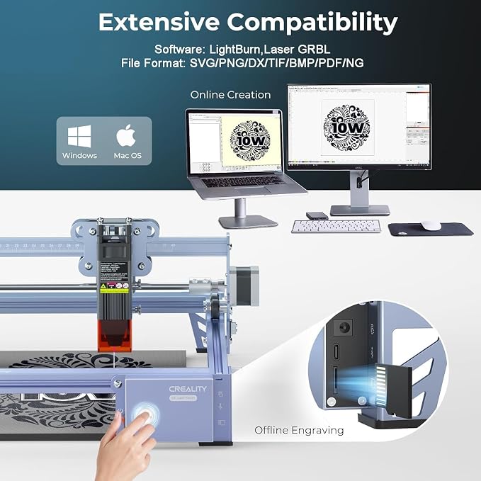 Creality Falcon 10W Laser Engraver Machine, 0.06mm High Precision Laser - Image 8