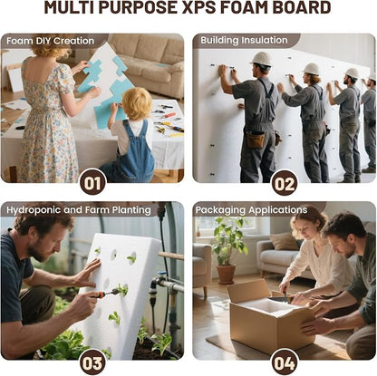 Gvereld High Density XPS Foam Board, 2 Pack 11.7x11.7X 2in Polystyrene Craft - Image 2