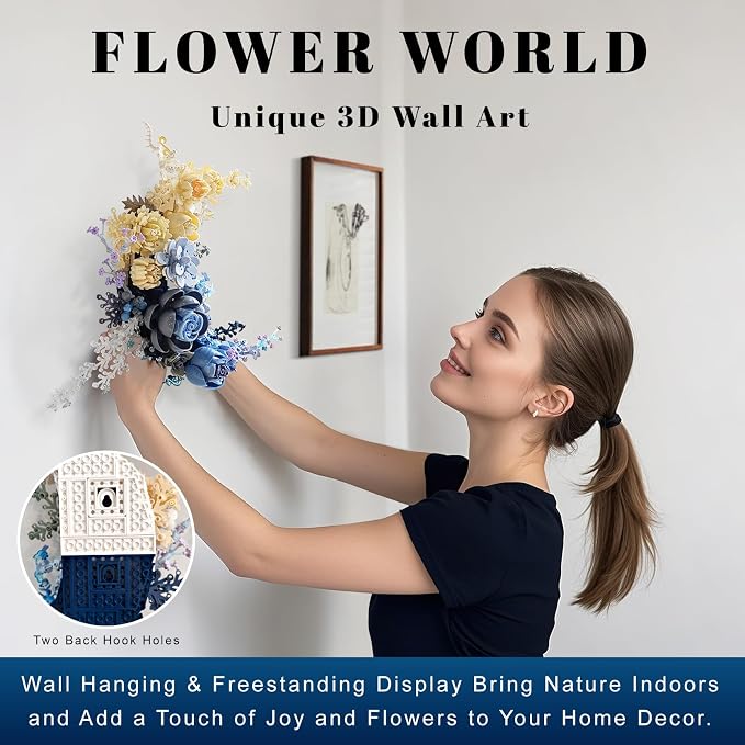 Blue Moon Flower Building Set, Botanical Collection Crescent-Shaped Artificial - Image 5