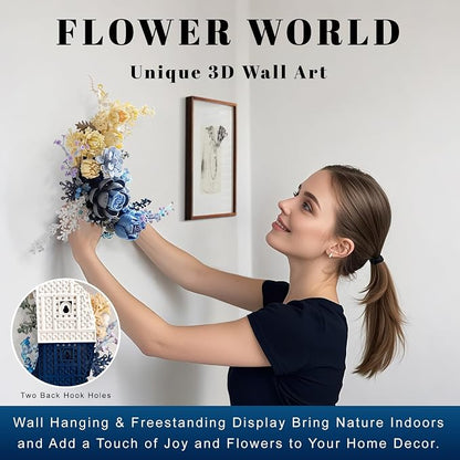 Blue Moon Flower Building Set, Botanical Collection Crescent-Shaped Artificial - Image 5
