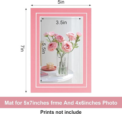 HOTUO 10 Pack 5x7 Colorful Picture Mats, 4 Ply Thickness Frame Mattes - Image 3
