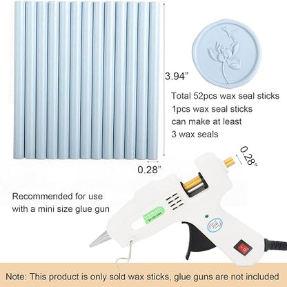 52pcs Pale Blue Sealing Wax Sticks, Andotopee Glue Gun Wax Seal Sticks - Image 3