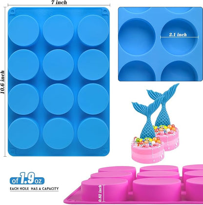 Sakolla 3 Pcs Round Chocolate Cookie Molds, 12-Cavity Cylinder Silicone Molds - Image 3
